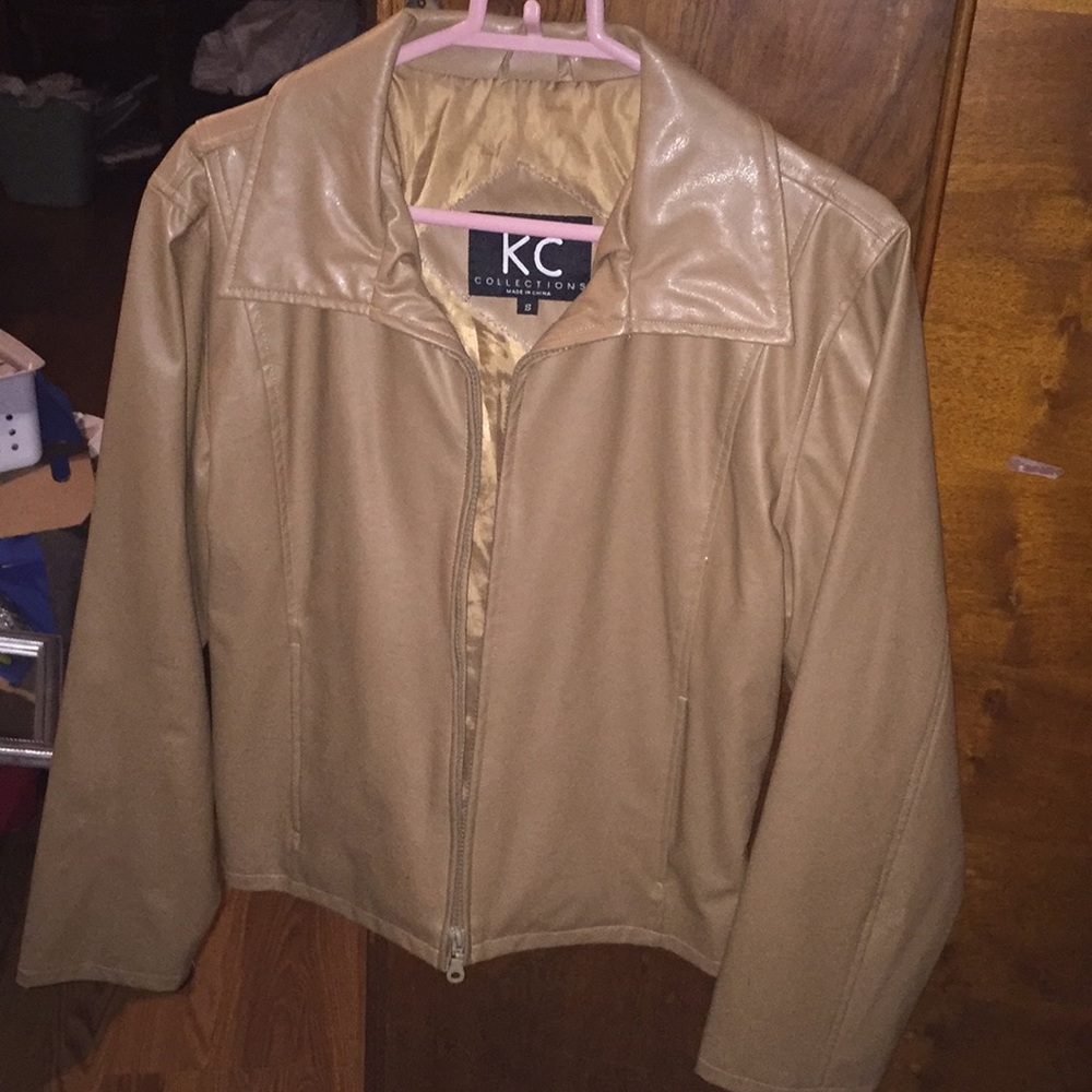 brown leather jacket